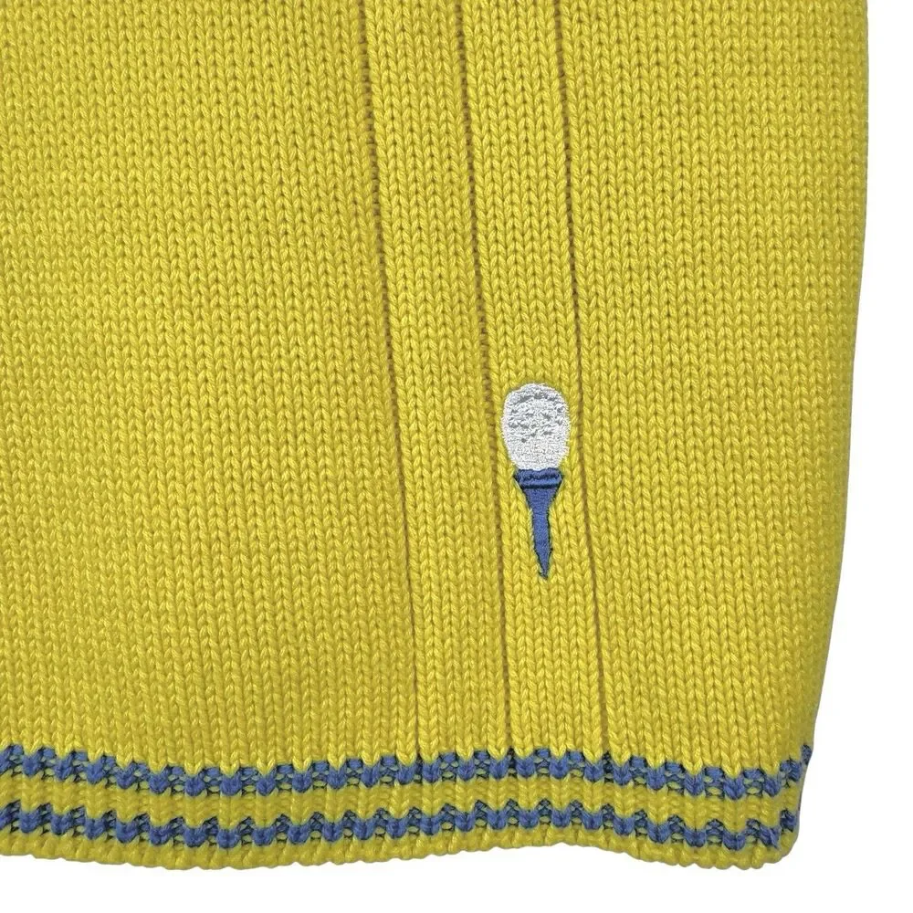 Vintage Eagles Eye Golf Sweater Vest S Yellow‎ Varsity Preppy Academia Old Money